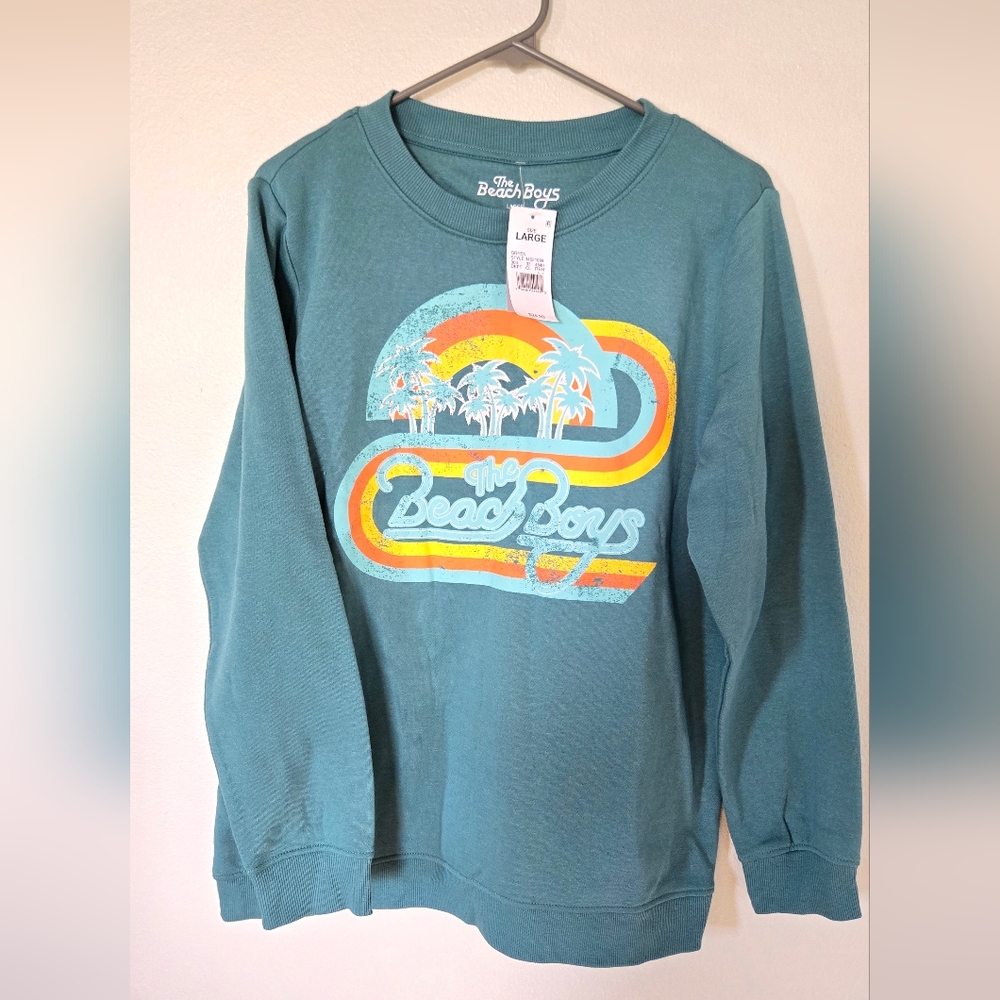 NWT The Beach Boys Teal Sweatshirt Size Large